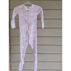 The Beaufort Bonnet Company Pastel Pink Swan Footed One-Piece with Bow